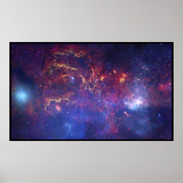 Bright Glowing Galaxy in Outer Space Poster (Front)