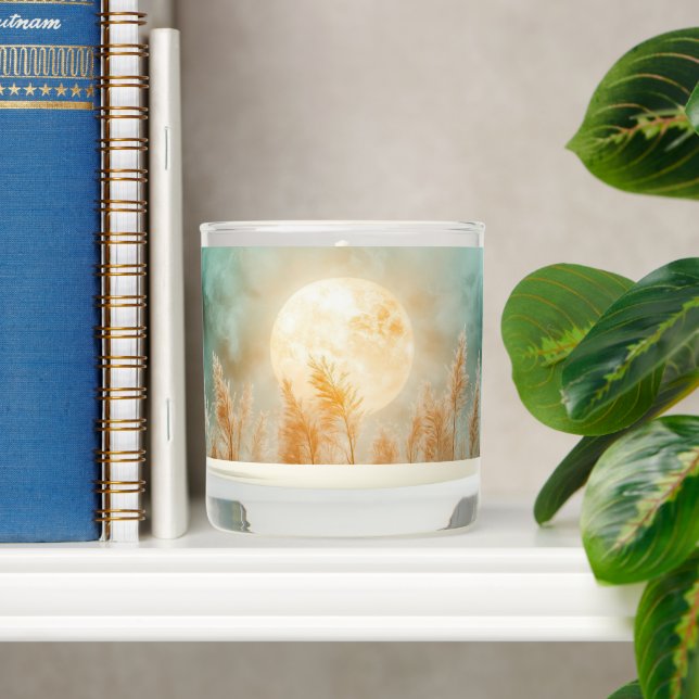  Bright Glowing Setting Sun Orange Beach Grass  Scented Candle (Shelf)