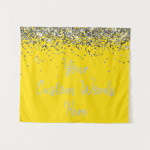 Bright Gold and Silver Birthday Party Photo Booth Tapestry