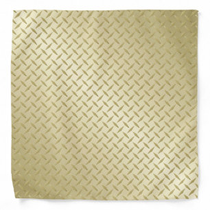 Bright Gold Diamondplate Pattern Bandana