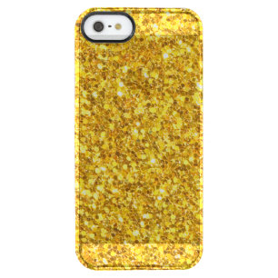 Bright Gold Glitter Pattern Clear iPhone SE/5/5s Case