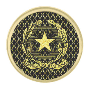 Bright Gold Italian Republic Personalize Finish Lapel Pin