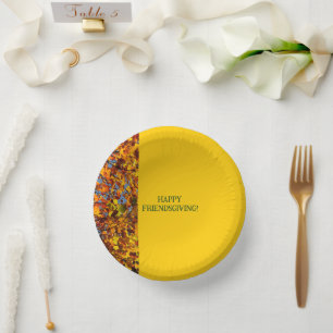 Bright Gold Leaves Thanksgiving Friendsgiving Paper Bowls