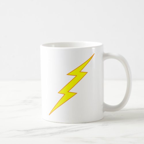 Bright Gold Ligntning Bolt Flash Comic Book Style Coffee Mug