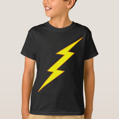 Bright Gold Ligntning Bolt Flash Comic Book Style T-shirt