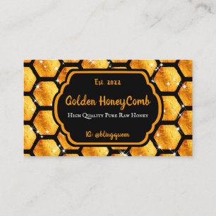 Bright Gold Pureraw Farm Glitz Honeycomb Business Card