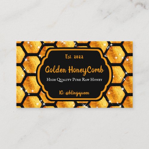 Bright Gold Pureraw Farm Glitz Honeycomb Business Card