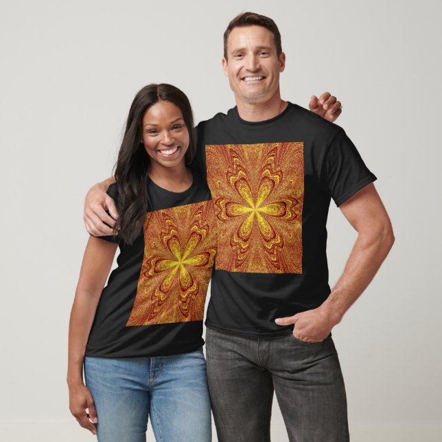 Bright Gold Star Flower Bohemian Floral Graphic T-Shirt (Unisex)