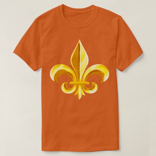 Bright Golden Fleur De Lis T-Shirt (Design Front)