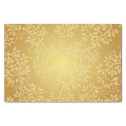 Bright Golden leaf and vine pattern Tissue Paper