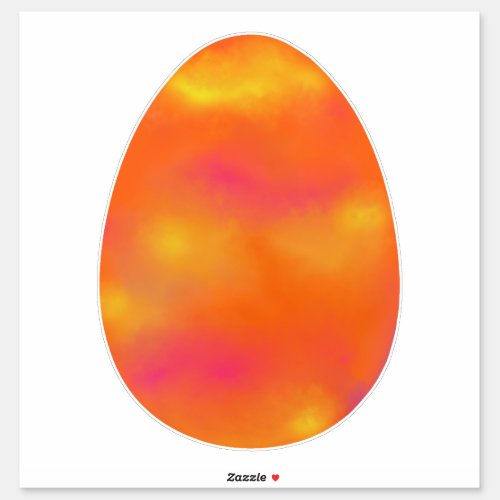 Bright Golden Orange Easter Egg Sticker