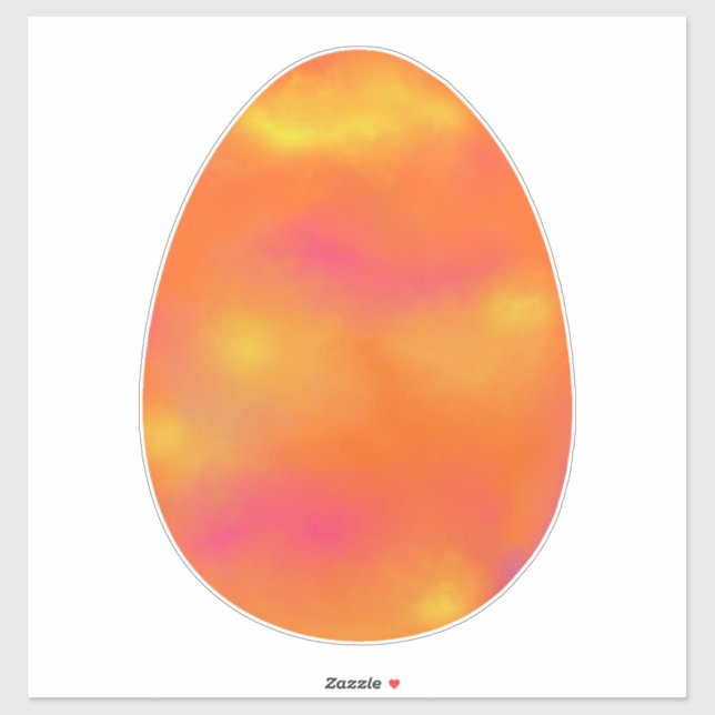 Bright Golden Orange Easter Egg Sticker (Sheet)