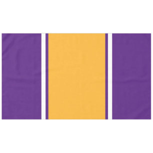 Bright Golden Orange White Purple Racing Stripes Tablecloth