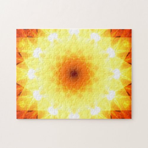 Bright Golden Sunsets Mandala Jigsaw Puzzle