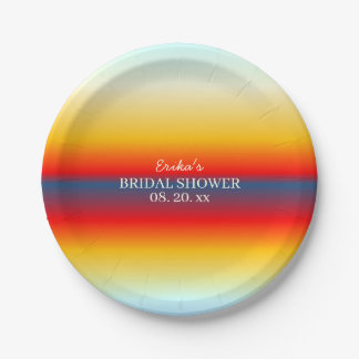 Bright Gradient Color Bridal Shower Paper Plate