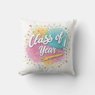 Bright Graduation Year Design – Customizable Throw Pillow