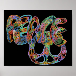 Bright Graffiti Design Peace Poster