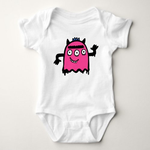 Bright Graffiti Pink Monster Baby Bodysuit