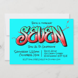 Bright Graffiti Seven Invitation