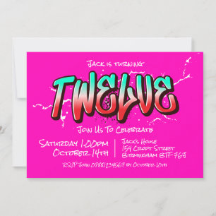 Bright Graffiti Twelve Invitation