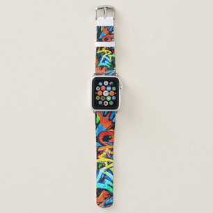 Bright graffiti, urban graphic design. apple watch band