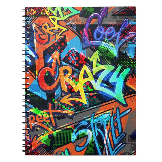 Bright graffiti, urban graphic design. notebook (Front)