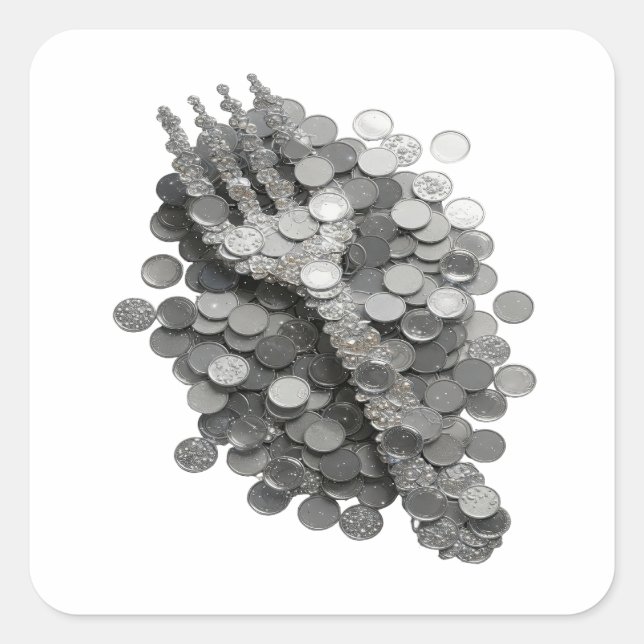 Bright Gray Abstract Sticker Design (Front)