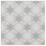 Bright Gray and Winter White Snowflake Pattern Fabric