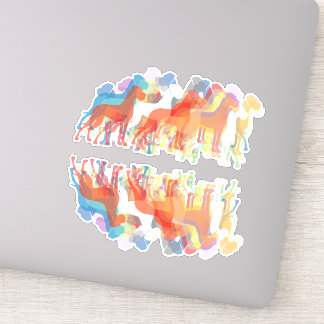 Bright Great Dane Illustration Contour Sticker