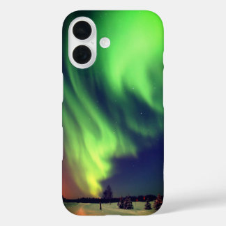 Bright Green Alaskan Northern Lights iPhone 16 Case