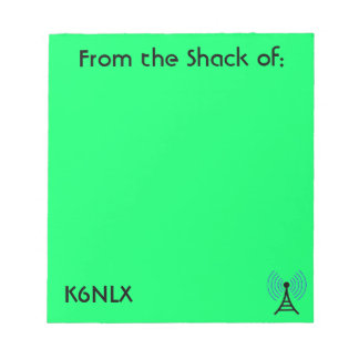 Bright Green Amateur Radio Call Sign Notepad
