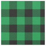 Bright Green and Black Chevron Buffalo Plaid Fabric
