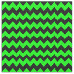 Bright Green and Black Chevron Pattern Fabric