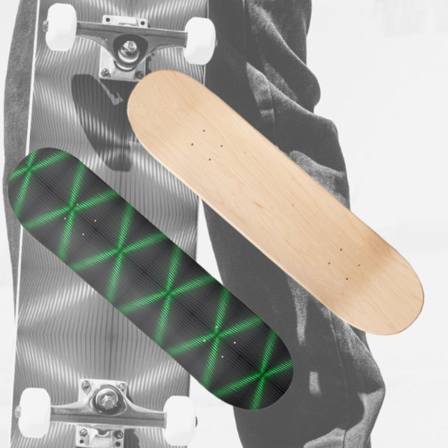 Bright Green and Black Hi Tech Pattern Skateboard (Creator Uploaded)