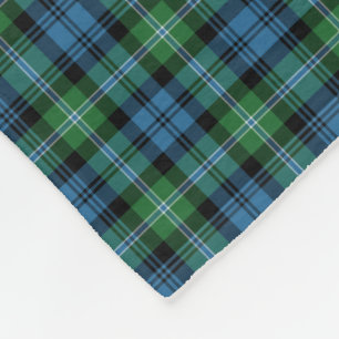 Bright Green and Blue Plaid Lyon Tartan Fleece Blanket
