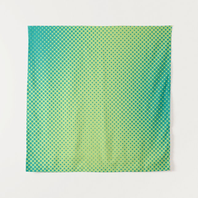 Bright green and turquoise pop art retro backgroun tapestry (Front)