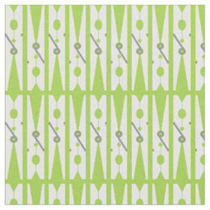Bright Green and White Clothespin Patterned Fabric