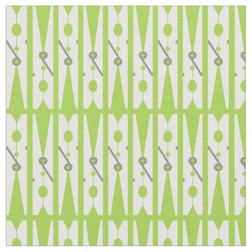 Bright Green and White Clothespin Patterned Fabric