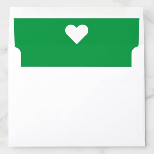 Bright Green and White Heart Envelope Liner