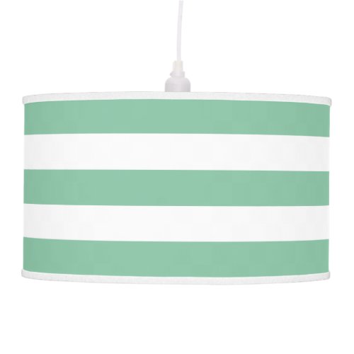 Bright Green and White Striped Ceiling Lamp