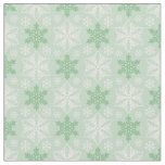 Bright Green and Winter White Snowflake Pattern Fabric