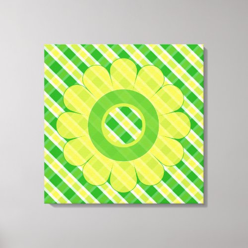 Bright Green And Yellow Flower Canvas Wall Art