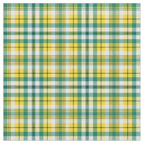 Bright Green and Yellow Gold Sporty Plaid Fabric