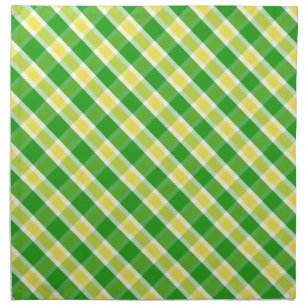 Bright Green And Yellow Plaid Pattern Cloth Napkin