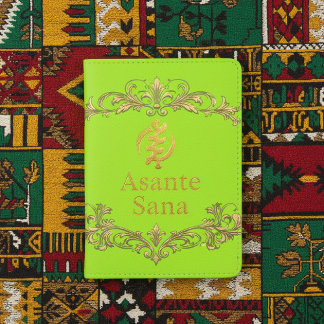 Bright Green: Asante Sana "Gye Nyame" Adinkra Heri Passport Holder