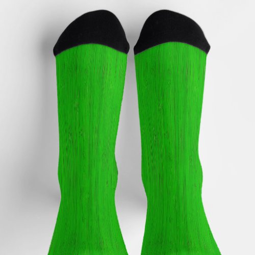 Bright Green Bamboo Wood Grain Look Socks