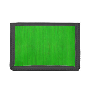 Bright Green Bamboo Wood Grain Look Tri-fold Wallet