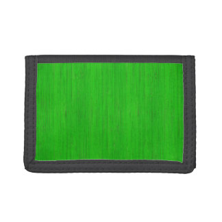 Bright Green Bamboo Wood Grain Look Trifold Wallet