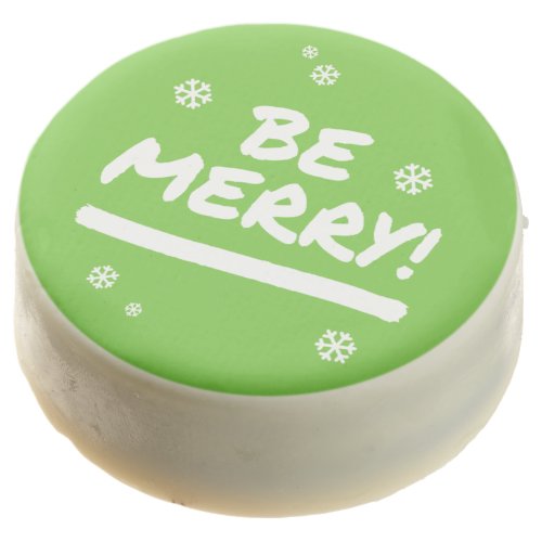 Bright Green Be Merry Christmas Holiday Chocolate Covered Oreo