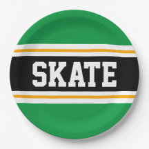 Bright Green Black Orange SKATE Racing Stripes